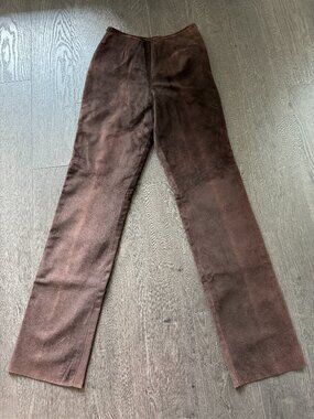VINTAGE BROWN DANIER SUEDE PANTS SIZE 0-2 PREOWNED PLEASE READ DESCRIPTION